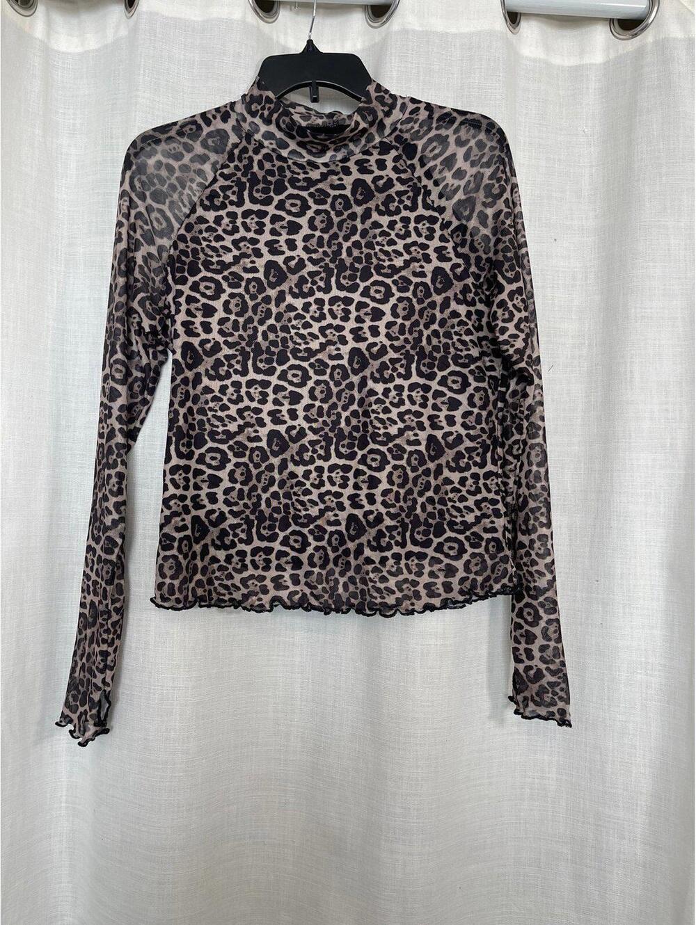 DeaLmore Mesh Leopard Print women’s top sz L